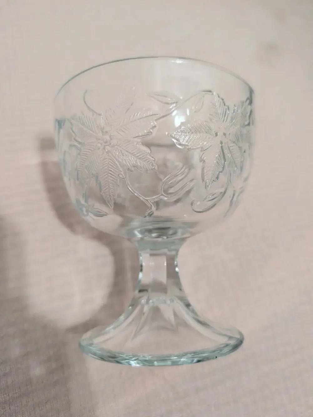 Princess House Fantasia Fine Crystal Pedestal Compote Bowl Floral Leaf Etched...